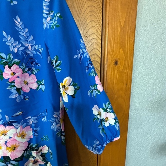 NWOT Ann Taylor Blue with Pink Flower Print Shift Dress Size 6 - Picture 5 of 5